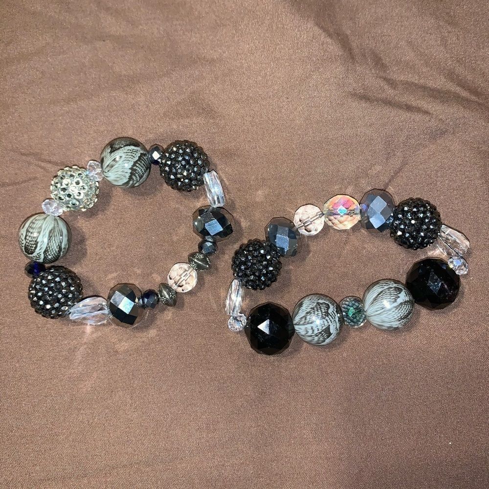 Black Assorted Beaded Bracelet Set